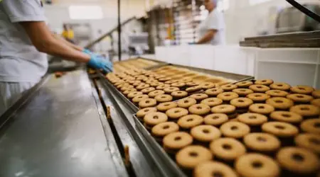 Food manufacturing line using sunflower oil as an ingredient