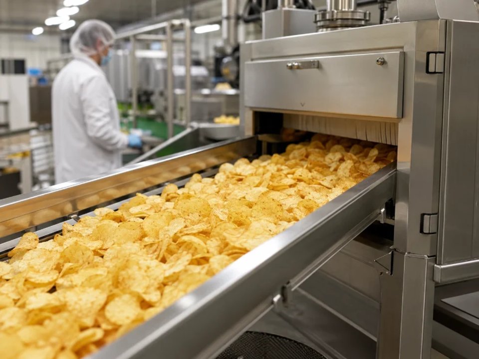 Corn oil used in a commercial food manufacturing process