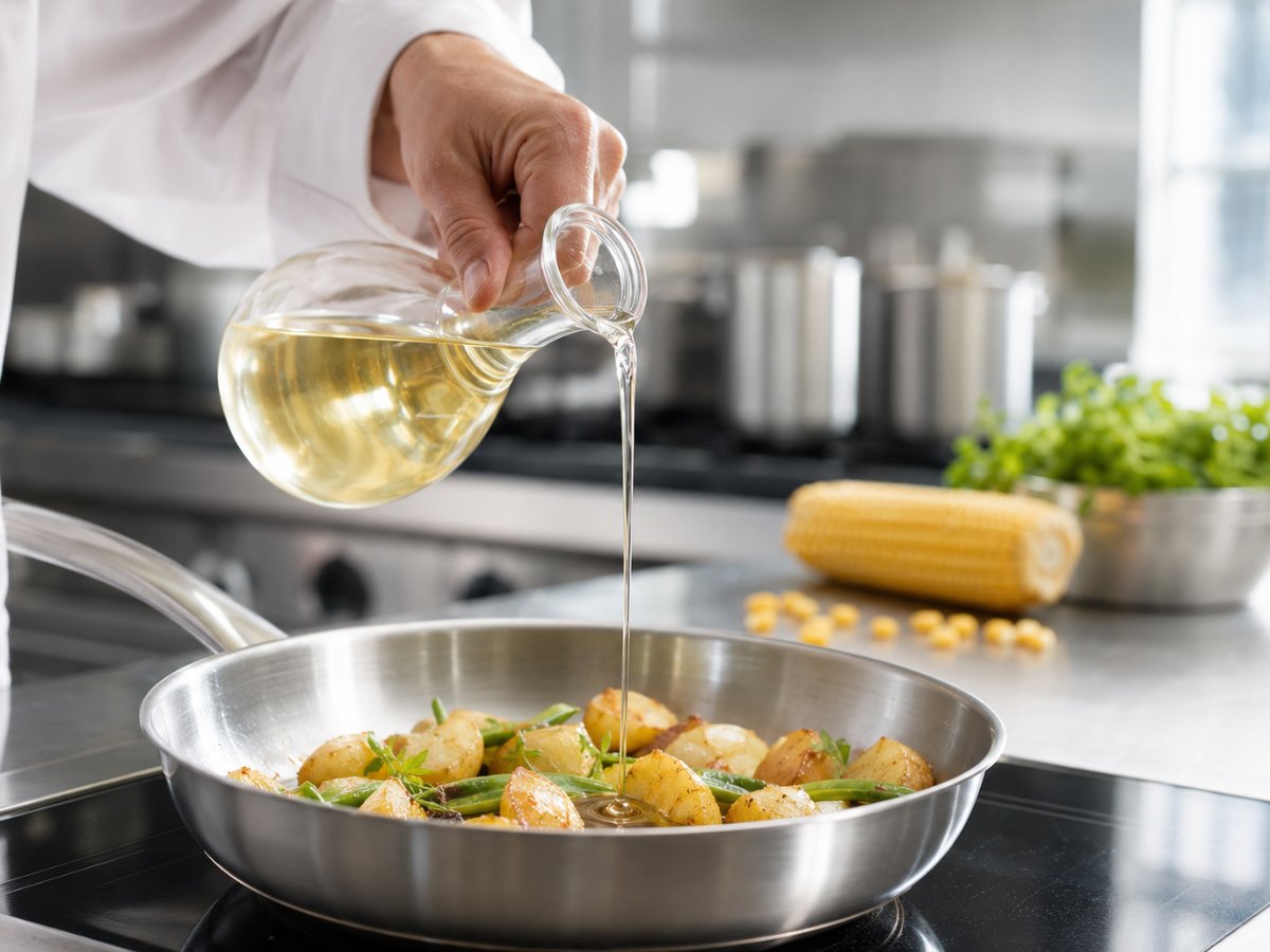 Refina refined corn oil presented for everyday food preparation