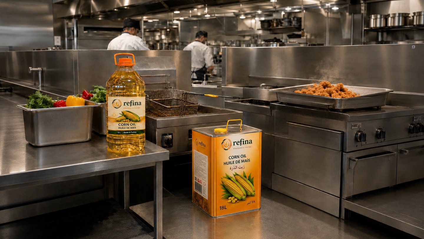 Refina corn oil supplied for a professional commercial kitchen