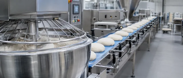 Food manufacturing line handling bulk ingredients